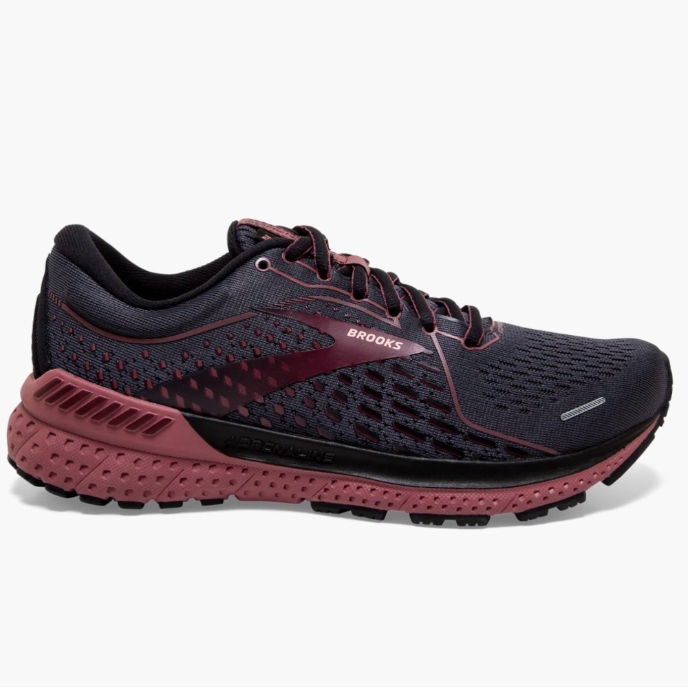 Brooks Black and burgundy Athletic Shoes with Mesh Upper Sz 9 - Picture 2 of 11